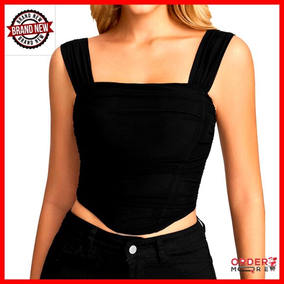 Floral Corset Bustier Top Y2K Off Shoulder Square Neck Two-Way Wear Summer